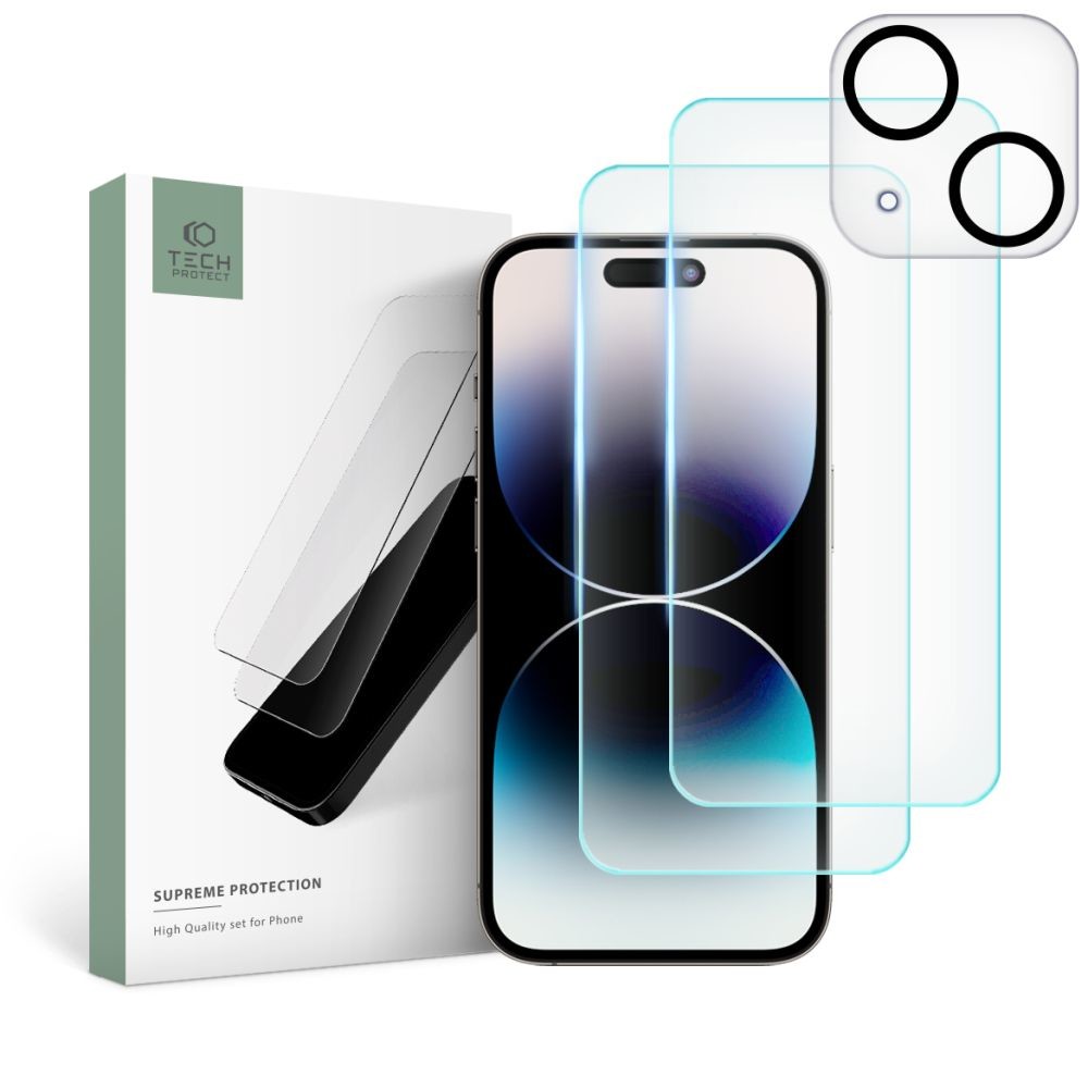 3PACK OCHRANNÝCH SKEL TECH-PROTECT SUPREME SET iPhone 15 CLEAR