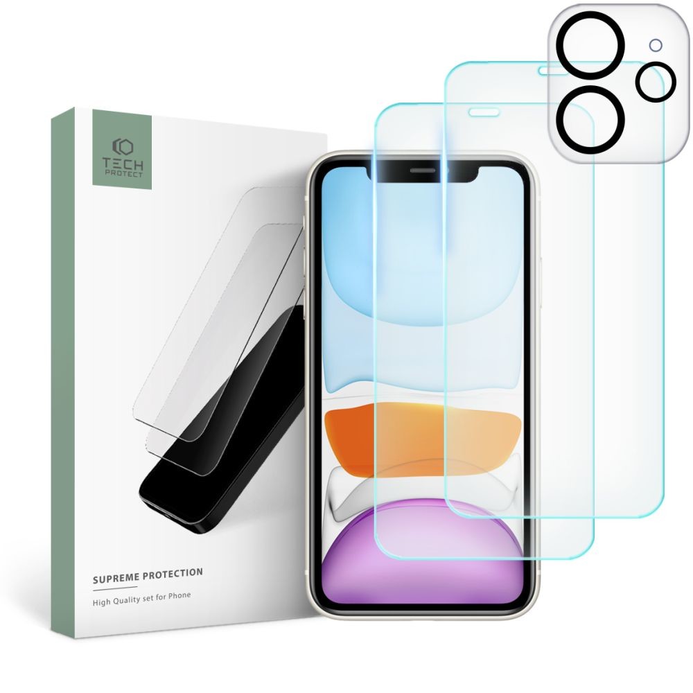 3PACK OCHRANNÝCH SKEL TECH-PROTECT SUPREME SET iPhone 11 CLEAR