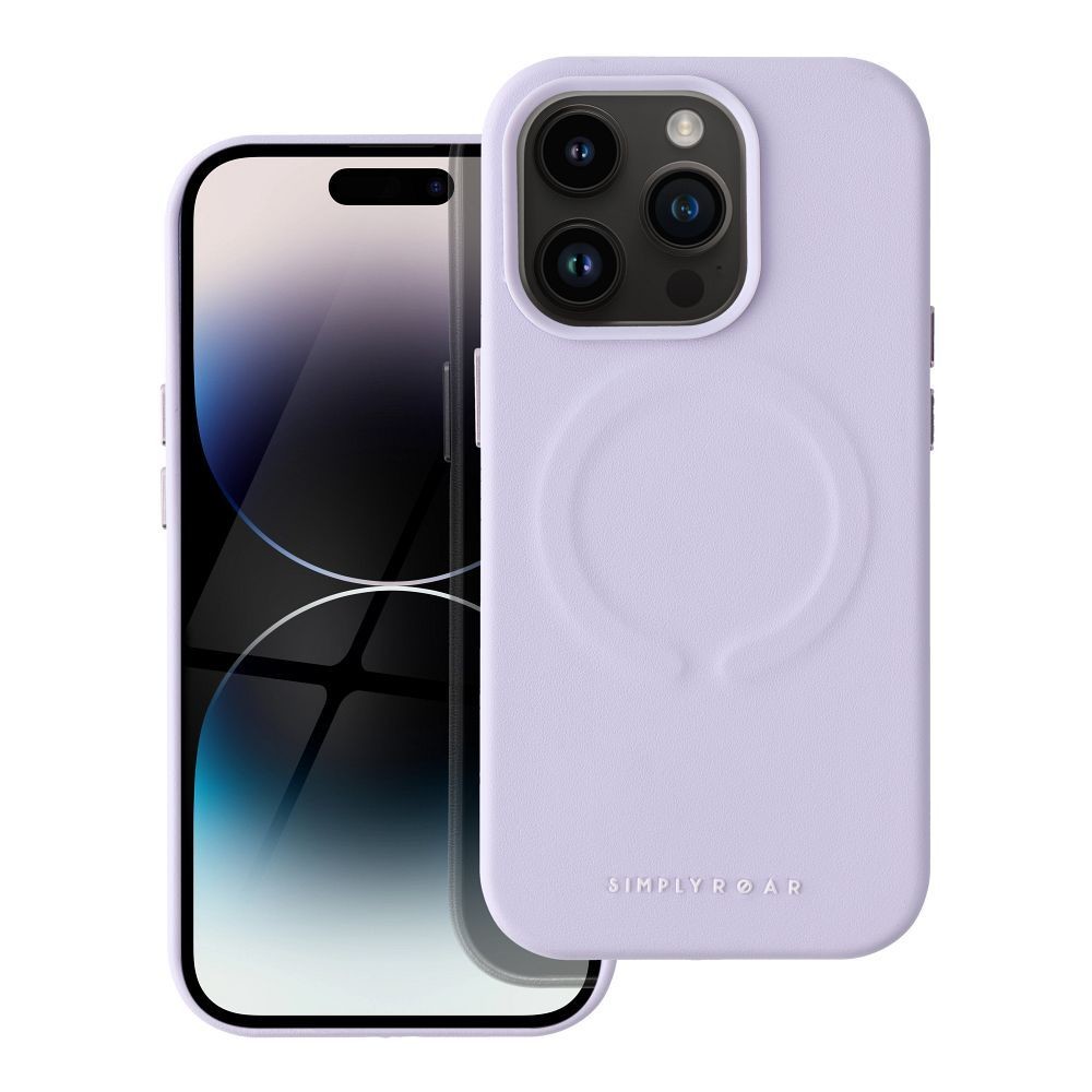 Roar Kožený kryt Mag Case -  iPhone 14 Pro fialový