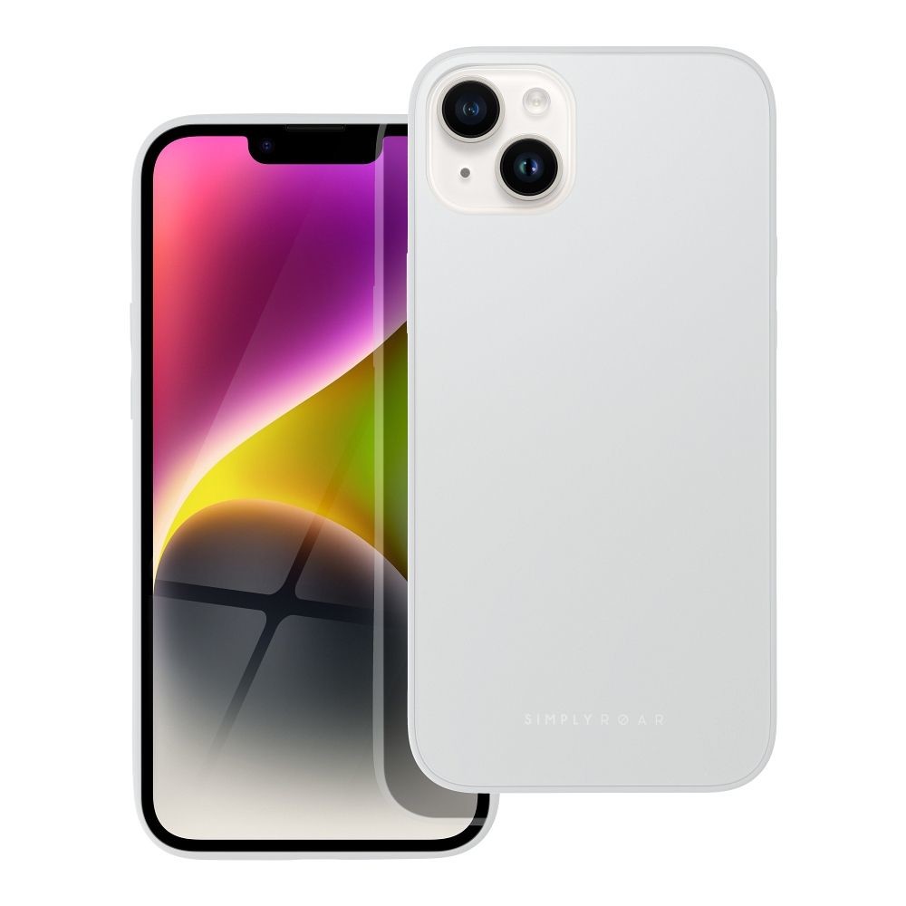 Roar Matte Glass Case  -  iPhone 14 Plus stříbrný