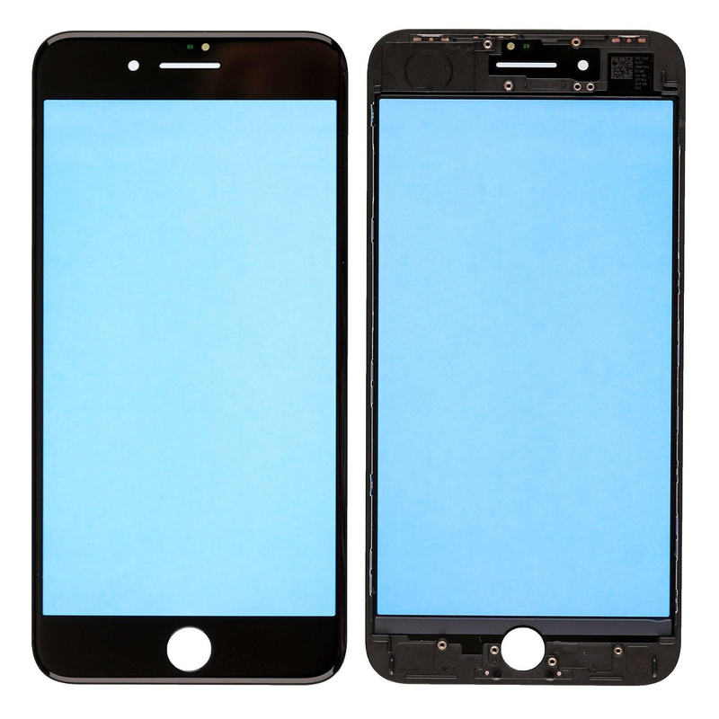 Oleofobní náhradní černé přední sklo s rámem na iPhone 8 Plus