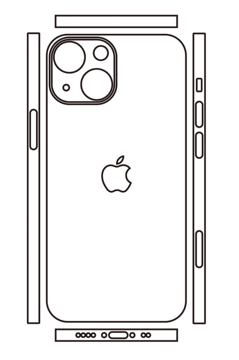 Hydrogel - matná zadní ochranná fólie (full cover) - iPhone 13 mini, typ výřezu 7