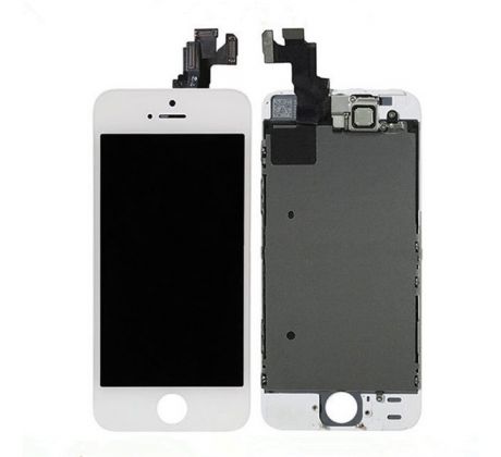 ORIGINAL Bílý LCD displej iPhone 5S s přední kamerou + proximity senzor OEM (bez home button)