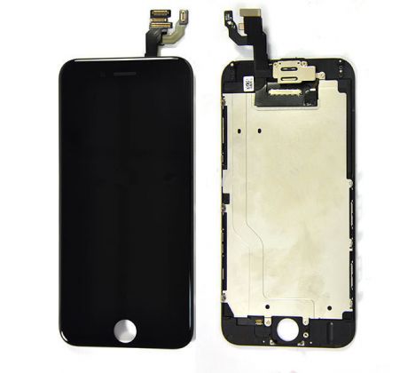 ORIGINAL Černý LCD displej iPhone 6 s přední kamerou + proximity senzor OEM (bez home button)
