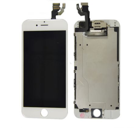 ORIGINAL Bílý LCD displej iPhone 6 s přední kamerou + proximity senzor OEM (bez home button)