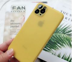 Ultratenký matný kryt iPhone 11 Pro Max žlutý
