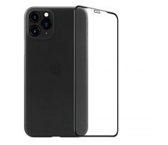 2PACK - 3D ochranné sklo + černý matný ultratenký kryt pro iPhone 11