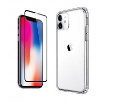 2PACK - 3D ochranné sklo + transparentní kryt pro iPhone 11