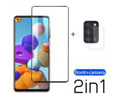 FULL GLUE 3D glass - tvrzené ochranne sklo + sklíčko zadní kamery Samsung Galaxy A21s