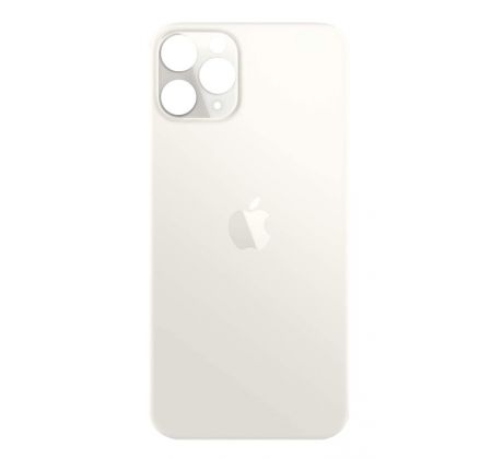 iPhone 11 Pro Max - Sklo zadního housingu se zvětšeným otvorem na kameru BIG HOLE - Silver 