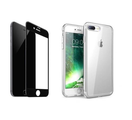 2PACK - 3D černé ochranné sklo + transparentní kryt pro iPhone 7 Plus/8 Plus