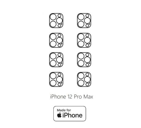 Hydrogel - ochranná fólie zadní kamery - iPhone 12 Pro Max - 8ks v balení