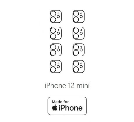 Hydrogel - ochranná fólie zadní kamery - iPhone 12 mini - 8ks v balení