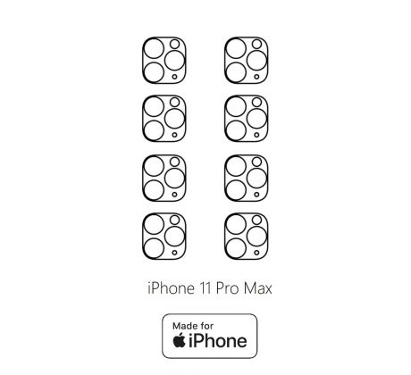 Hydrogel - ochranná fólie zadní kamery - iPhone 11 Pro Max - 8ks v balení