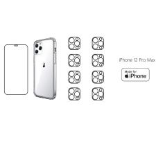 START PACK - hydrogel ochranná fólie + 8ks folie na zadní kameru + transparentní kryt pro iPhone 12 Pro Max