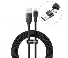 Baseus nylon kábel USB/USB Typ-C/Lightning 2A 1metrový pro rýchlonabíjení 18W