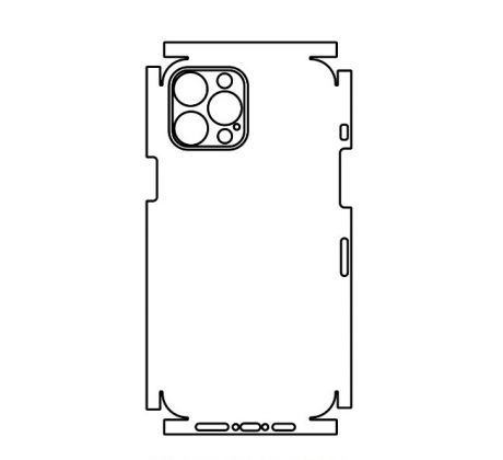 Hydrogel - zadní ochranná fólie (full cover) - iPhone 12 Pro Max, typ výřezu 3