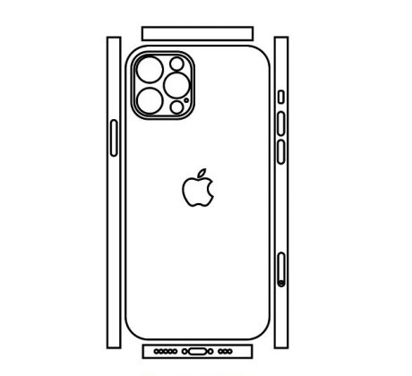 Hydrogel - matná zadní ochranná fólie (full cover) - iPhone 12 Pro - typ výřezu 2