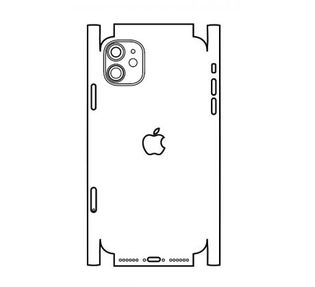 Hydrogel - matná zadní ochranná fólie (full cover) - iPhone 11 - typ výřezu 1