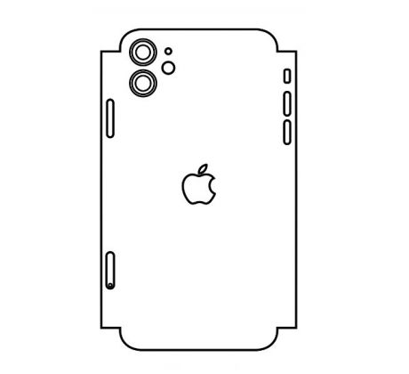 Hydrogel - matná zadní ochranná fólie (full cover) - iPhone 11 - typ výřezu 6