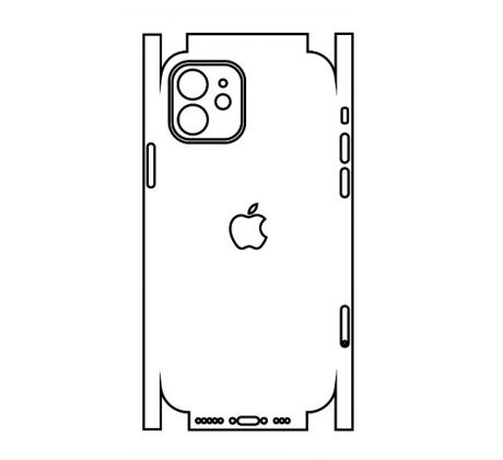 Hydrogel - matná zadní ochranná fólie (full cover) - iPhone 12 - typ výřezu 1