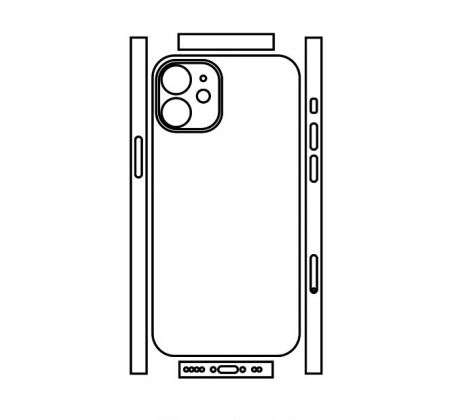 Hydrogel - matná zadní ochranná fólie (full cover) - iPhone 12 mini - typ výřezu 3