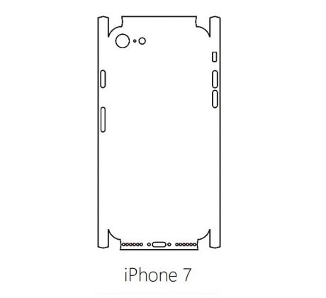 Hydrogel - matná zadní ochranná fólie (full cover) - iPhone 7 - typ výřezu 3