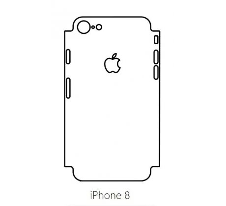 Hydrogel - matná zadní ochranná fólie (full cover) - iPhone 8 - typ výřezu 3