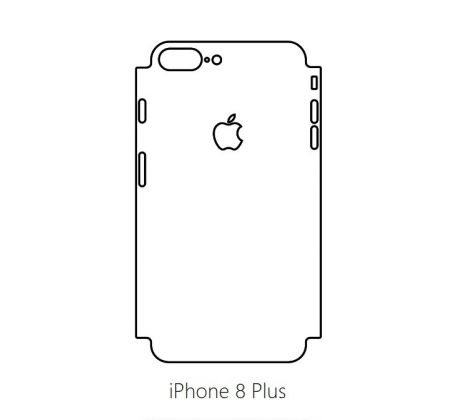 Hydrogel - matná zadní ochranná fólie (full cover) - iPhone 8 Plus - typ výřezu 2