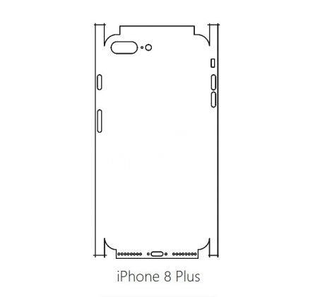 Hydrogel - matná zadní ochranná fólie (full cover) - iPhone 8 Plus - typ výřezu 3