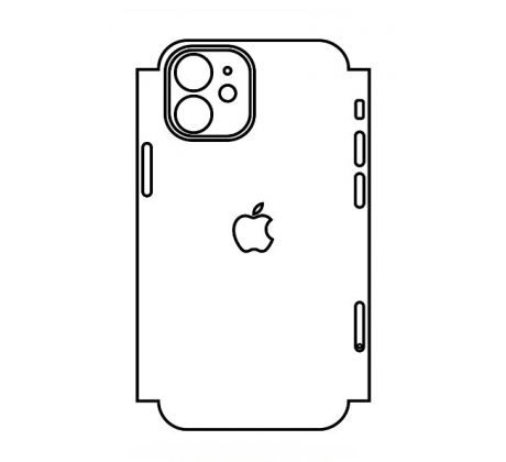 Hydrogel - zadní ochranná fólie (full cover) - iPhone 12 mini - typ výřezu 2