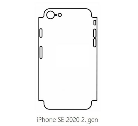Hydrogel - zadní ochranná fólie (full cover) - iPhone SE 2020/2022 - typ výřezu 1
