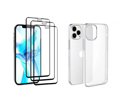 4PACK - 3x ochranné tvrzené sklo + průsvitný kryt - iPhone 11 Pro Max