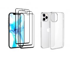 4PACK - 3x ochranné tvrzené sklo + průsvitný kryt - iPhone 11 Pro