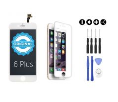 MULTIPACK - ORIGINAL Bílý LCD displej pro iPhone 6 Plus + 3D ochranné sklo + sada nářadí