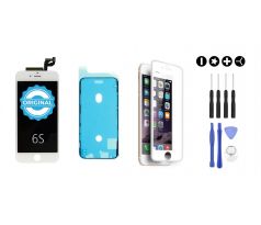 MULTIPACK - ORIGINAL Bílý LCD displej pro iPhone 6S + LCD adhesive (lepka pod displej) + 3D ochranné sklo + sada nářadí