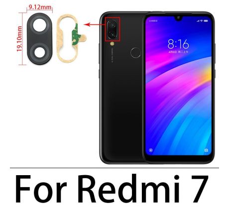 Náhradní sklo zadní kamery - Xiaomi Redmi 7