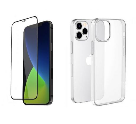 2PACK - 3D ochranné sklo + transparentní kryt pro iPhone 12 Pro Max