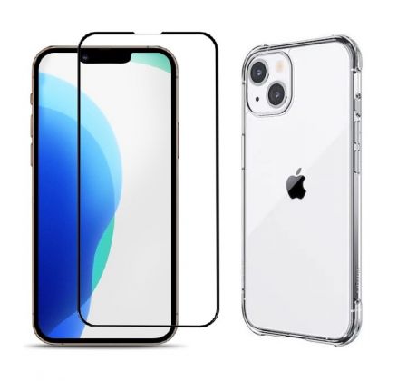 2PACK - 3D ochranné sklo + transparentní kryt pro iPhone 13 mini