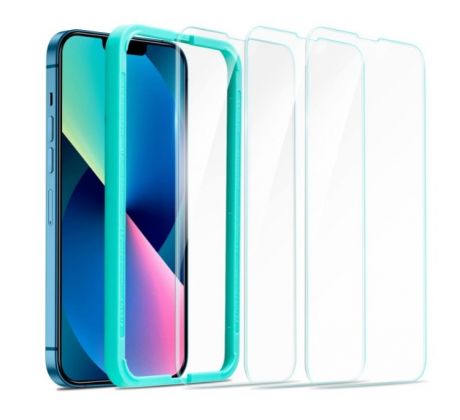 3PACK Ochranné tvrzené sklo - Apple iPhone 13 mini s malým výřezem na sluchátko + instalační rámeček