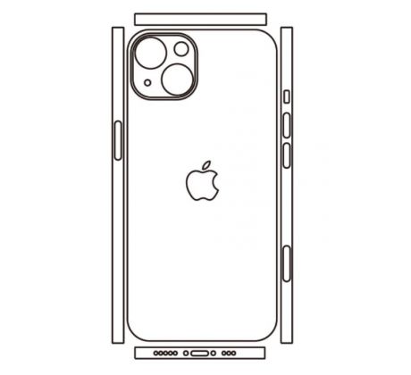 Hydrogel - zadní ochranná fólie (full cover) - iPhone 13, typ výřezu 8