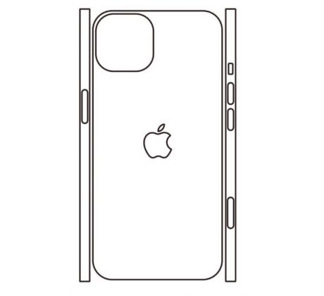 Hydrogel - matná zadní ochranná fólie (full cover) - iPhone 13 mini, typ výřezu 4