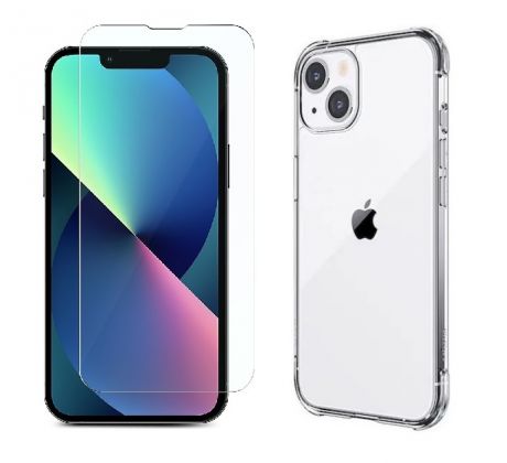 2PACK - Ochranné tvrzdené sklo + transparentní kryt pro iPhone 13 mini 