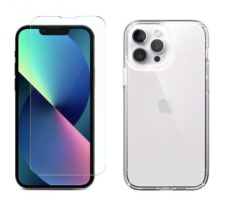 2PACK - Ochranné tvrzdené sklo + transparentní kryt pro iPhone 13 Pro Max 