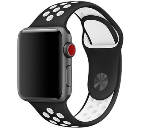 Řemínek pro Apple Watch (38/40/41mm) Sport, black-white  (velikost L)