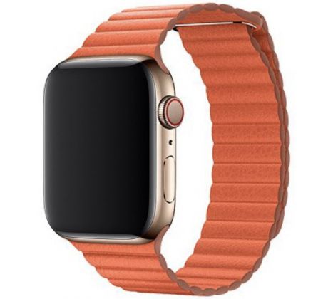 Koženkový řemínek Leather Loop pro Apple Watch (38/40/41mm) Sunset Orange