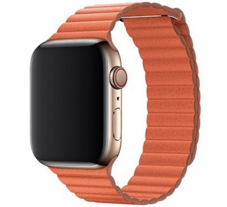 Koženkový řemínek Leather Loop pro Apple Watch (42/44/45mm) Sunset Orange