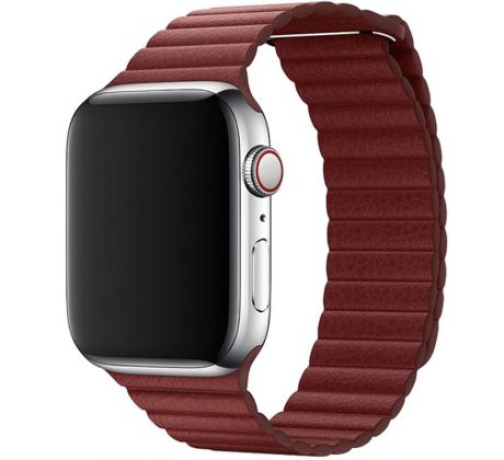Koženkový řemínek Leather Loop pro Apple Watch (42/44/45mm) Red