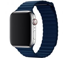 Koženkový řemínek Leather Loop pro Apple Watch (38/40/41mm) Navy Blue