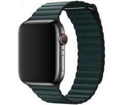 Koženkový řemínek Leather Loop pro Apple Watch (42/44/45mm) Forest Green